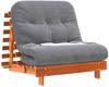 vidaXL Futon Schlafsofa mit Matratze Braun 90x206x11 Massivholz Kiefer 846763 Bild 4