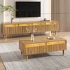 Wohnzimmerset mit LED, TV-Schrank B 178 x T 35 x H 45 cm & Couchtisch B 110 x T 50 x H 40 cm, MDF Bild 2