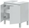 Dmora Badezimmermöbel Jerome, Badezimmerschrank, Mehrzweckschrank, Hängeschrank mit Spiegel, 60x40 h64 cm, Glänzendes Weiß Bild 4