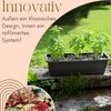 4er Set Blumenkasten mit Wasserspeicher Blumenkasten Fensterbank Pflanzkasten Outdoor Wasserstandsanzeiger Gießschacht Bewässerungsband 60 cm Anthrazit Bild 3