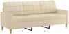 vidaXL 2-tlg. Sofagarnitur mit Kissen Creme Stoff 3201324 Bild 4