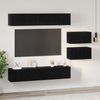 vidaXL TV-Schrankset 6 pcs Schwarz Eichen-Optik Holzwerkstoff 3393475 Bild 4