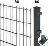 Garden 'N' More Doppelstabmattenzaun Set excellent, 143 cm hoch, anthrazit, 5 Elemente für 10 m, 6 Pfosten mit Bodenplatte Bild 2