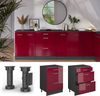 Kommode unter Schräge Rion Rot Hochglanz 60 x 81.6 cm ohne Schräge mit 3 Schubladen Vicco Bild 5