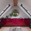 Kommode unter Schräge Rion Rot Hochglanz 60 x 81.6 cm ohne Schräge mit 3 Schubladen Vicco Bild 3