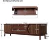 TV-Schrank 170 x 39,5 x 46 cm mit Türen und Schubladen – TV-Board aus MDF in Nussbaum Bild 4