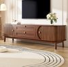 TV-Schrank 170 x 39,5 x 46 cm mit Türen und Schubladen – TV-Board aus MDF in Nussbaum Bild 2