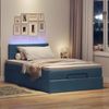 vidaXL Ottomane Bett mit Matratze & LEDs Blau 120x200 cm Stoff 3312304 Bild 3