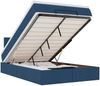vidaXL Ottomane Bett mit Matratze & LEDs Blau 120x200 cm Stoff 3312304 Bild 2