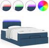 vidaXL Ottomane Bett mit Matratze & LEDs Blau 120x200 cm Stoff 3312304 Bild 5