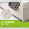 Juskys 'Nizza' Polsterbett mit Lattenrost, Bettkasten & LED Beleuchtung, Chesterfield-Steppung, Samtbezug, Beige, 140x200 cm, mit Matratze Bild 5