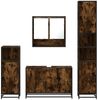 vidaXL 4-tlg. Badmöbel-Set Räuchereiche Holzwerkstoff 3301222 Bild 5
