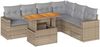 vidaXL 7-tlg. Garten-Sofagarnitur mit Kissen Beige Poly Rattan 3327048 Bild 2