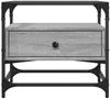 vidaXL Couchtisch mit Glasplatte Grau Sonoma 50x50x45 cm Stahl 846052 Bild 4