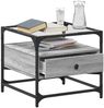 vidaXL Couchtisch mit Glasplatte Grau Sonoma 50x50x45 cm Stahl 846052 Bild 3