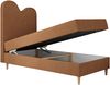 Kinderbett FLOW, Boxspringbett für Kinder, mit hohem Kopfteil, Einzelbett mit Matratze - 90x180 - Orange Stoff - Topper Visco Bild 5