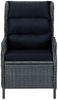 vidaXL 7-tlg. Garten-Essgruppe mit Auflagen Poly Rattan Dunkelgrau 3060136 Bild 5