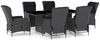 vidaXL 7-tlg. Garten-Essgruppe mit Auflagen Poly Rattan Dunkelgrau 3060136 Bild 2