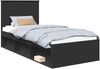 vidaXL Bettrahmen Schwarz 75 x 190 cm Massives Kiefernholz 3409418 Bild 2