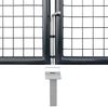 vidaXL Maschen-Gartentor verzinkter Stahl 400 x 175 cm Grau 143378 Bild 4
