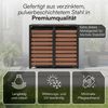 STEELSØN 'Kestra' Mülltonnenbox 2er je 240 Liter, graphitschwarz mit Nußbaum-Holzoptik, Mülltonnenverkleidung aus Stahl, wetterfest, 116x80x134 cm, Müllbox für 2 Tonnen Bild 5