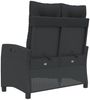 vidaXL Gartenbank Verstellbar mit Kissen Schwarz Poly Rattan 368226 Bild 5