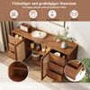 Sideboard mit Rattantüren & 6 Schubladen, 160 x 40 x 90 cm, Holzfarben Bild 4