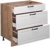 Küchenunterschrank Fame-Line Weiß Landhaus 80 cm mit 3 Schubladen, AP Eiche Vicco Bild 5