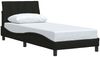 Einzelbettgestell Design für Erwachsene ohne Matratze Schwarz 90x200 cm Stoff d5100e Bild 3