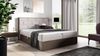 Boxspringbett Bett BEILA 120x200cm Dunkel Eiche Stoff Hellbeige inkl. Bettkasten Bild 1