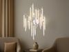 Ausgefallene LED Wandlampe Silber Chrom mit Kristall, Höhe 60cm Bild 5