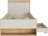 Forte WEXLIN Bettgestell, Liegefläche 90 x 200 cm, modernes Bett mit Schublade und Regal, Kinder- und Jugendzimmer, Kaschmir|Beige|Mauvella Eiche Holzdekor, 100 cm breit x 96,3 cm hoch x 210,8 cm tief Bild 4