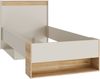 Forte WEXLIN Bettgestell, Liegefläche 90 x 200 cm, modernes Bett mit Schublade und Regal, Kinder- und Jugendzimmer, Kaschmir|Beige|Mauvella Eiche Holzdekor, 100 cm breit x 96,3 cm hoch x 210,8 cm tief Bild 3