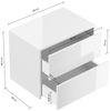 Design Nachttisch Concepto L 60cm hängend, 2 Pushauszüge Grafit : Grafit Bild 5