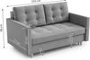 AX LIVING Spaxton 2 Sitzer Sofa Klein 155 cm Hellgrau mit Schlaffunktion Bild 3