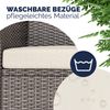 Casaria Gartenbank Poly Rattan Tisch inkl. 7cm Auflagen Creme Bild 4