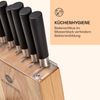 Klarstein Messerblock mit Messer, 7-Teiliges Messer-Set mit Block, 7 Küchenmesser & Holz-Messerblock, Scharfes Stahl-Messerset, Kratzfest, Japanisch Inspiriertes Messerset mit Block für Profiköche Bild 5