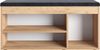 KOMTO Schuhschrank mit Sitzbank Flur - Schuhregal Bank mit Stauraum Schuhbank mit Sitzfläche | Garderobenbank Honig Eiche Sofia 100 x 48 x 32 cm Bild 4