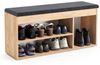 KOMTO Schuhschrank mit Sitzbank Flur - Schuhregal Bank mit Stauraum Schuhbank mit Sitzfläche | Garderobenbank Honig Eiche Sofia 100 x 48 x 32 cm Bild 2