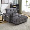 Loungesessel aus Cordstoff mit USB-Anschluss & Getränkehaltern, 140x112x81 cm, Grau Bild 2