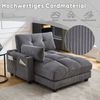 Loungesessel aus Cordstoff mit USB-Anschluss & Getränkehaltern, 140x112x81 cm, Grau Bild 4