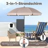 Sekey Sonnenschirm Ø180 cm Balkonschirm Terrassenschirm mit Schutzhülle und Bodenhülse, LxB: 180,00x180,00 cm, UV-Schutz 50+, höhenverstellbar, beidseitig um 30° knickbar Bild 2