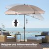Sekey Sonnenschirm Ø180 cm Balkonschirm Terrassenschirm mit Schutzhülle und Bodenhülse, LxB: 180,00x180,00 cm, UV-Schutz 50+, höhenverstellbar, beidseitig um 30° knickbar Bild 3