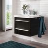 LANZET K8 Waschbecken mit Unterschrank, 60 cm breit, Anthrazit, Waschbecken Keramik Weiß Bild 2