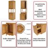 Teak-Hochschrank HWC-M71, Badschrank Badregal Badezimmer, hochwertiges B-Grade-Teak (Kernholz, 20-30 Jahre), 141x41x36cm Bild 2