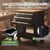 Werkstattwagen Profi Compact unbestückt 85 x 68 x 46 cm Holzplatte 4 Schubladen Lochwand Ablage sw Bild 5