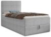 Boxspringbett Mollo Mini mit Bettkasten und Matratzentopper - Einzelbett mit Bonell-Matratze und Topper, Polsterbett in weichem Cordstoff, Bett, Schlafzimmer (Grau (Tilia 86), 120 x 200 cm) Bild 4