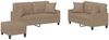vidaXL 3-tlg. Sofagarnitur mit Kissen Cappuccino-Braun Kunstleder 3201377 Bild 2
