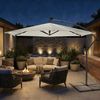 SONGMICS Ampelschirm 350 cm, mit Beleuchtung, UV-Schutz UPF 50+, Sonnenschirm mit Ständer, für Garten Terrasse, Kurbel, beige Bild 3