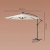 SONGMICS Ampelschirm 350 cm, mit Beleuchtung, UV-Schutz UPF 50+, Sonnenschirm mit Ständer, für Garten Terrasse, Kurbel, beige Bild 5